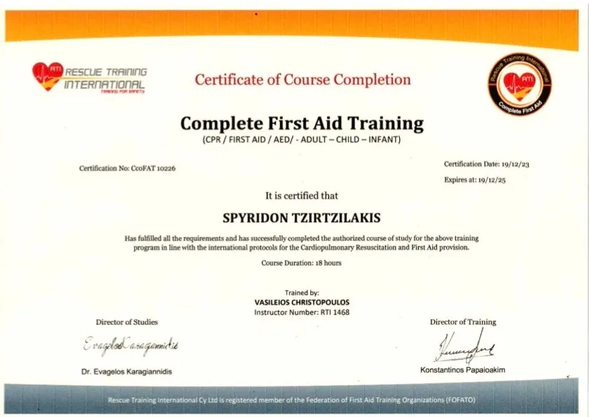 Complete First Aid Training (CoFAT) Instructor