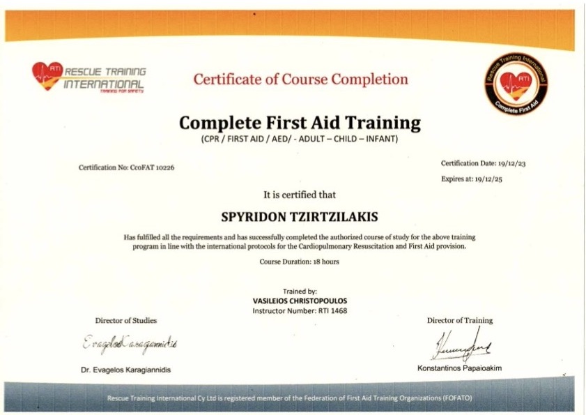 Complete First Aid Training (CoFAT) Instructor